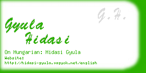 gyula hidasi business card